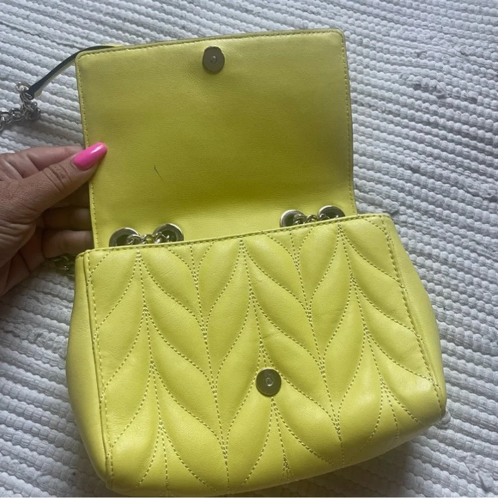 Kate Spade Briar Lane quilted mini Evelyn crossbody bag Yellow